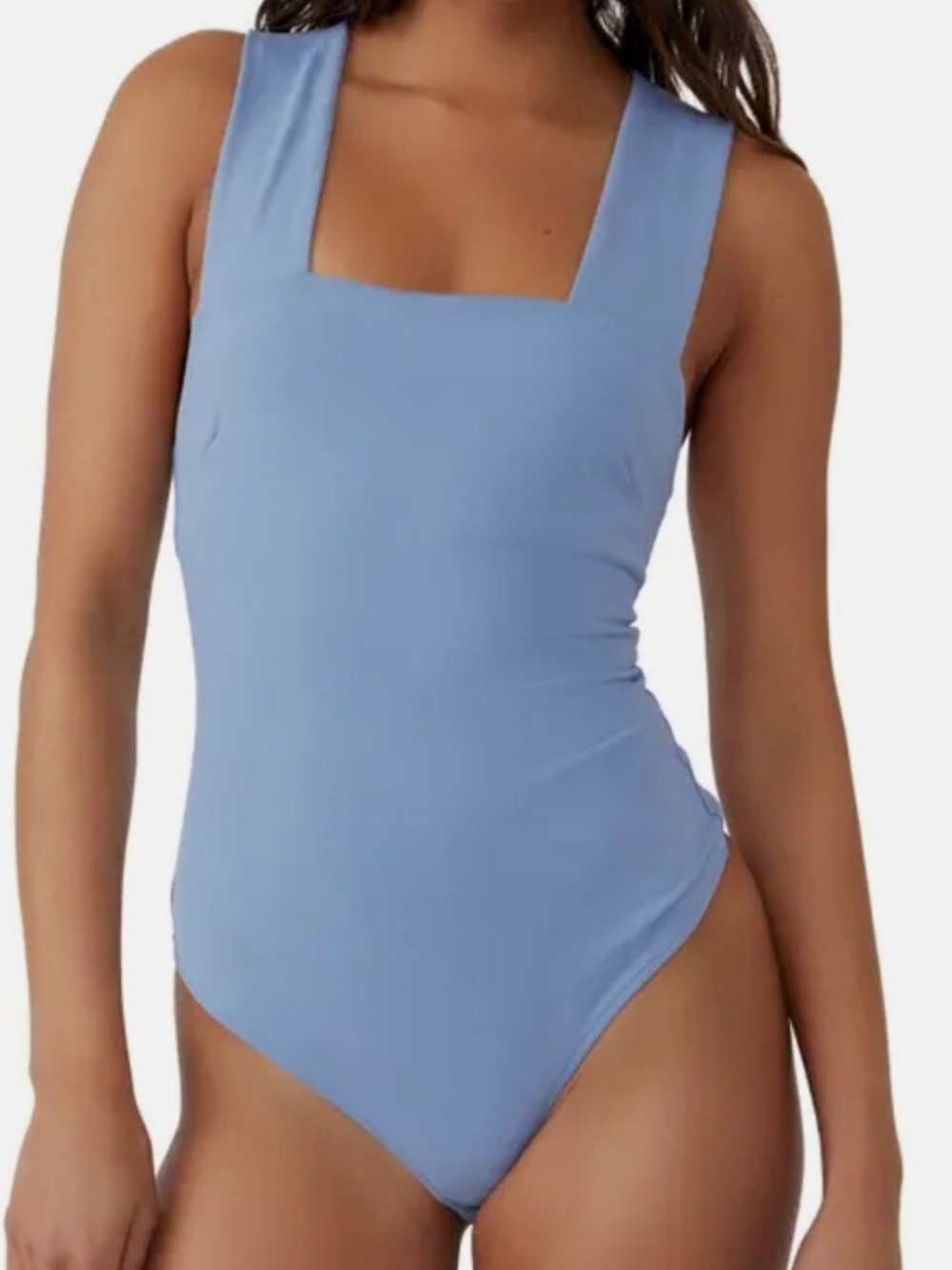 NWT Free People She’s So Sleek Bodysuit in color Chambray